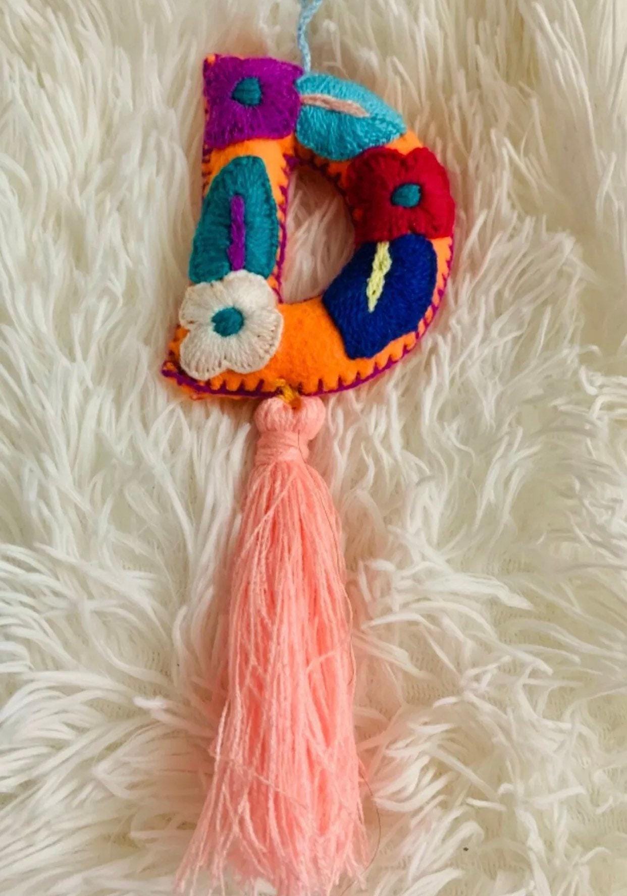 Handmade Alphabet Felt Letters Pompoms Ornaments Tassel Accessories Letras Decorativas