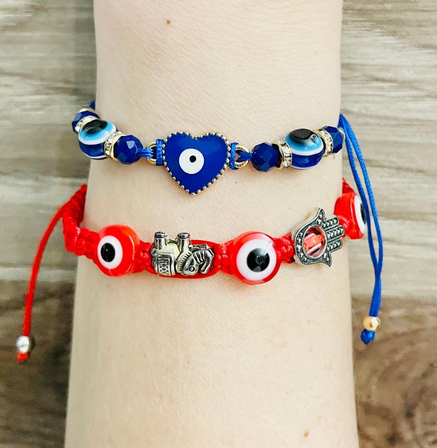 Evil Eye Protect Charm Hamsa Hand Keychain Bag & Bracelet Pulseras de Mal de Ojo