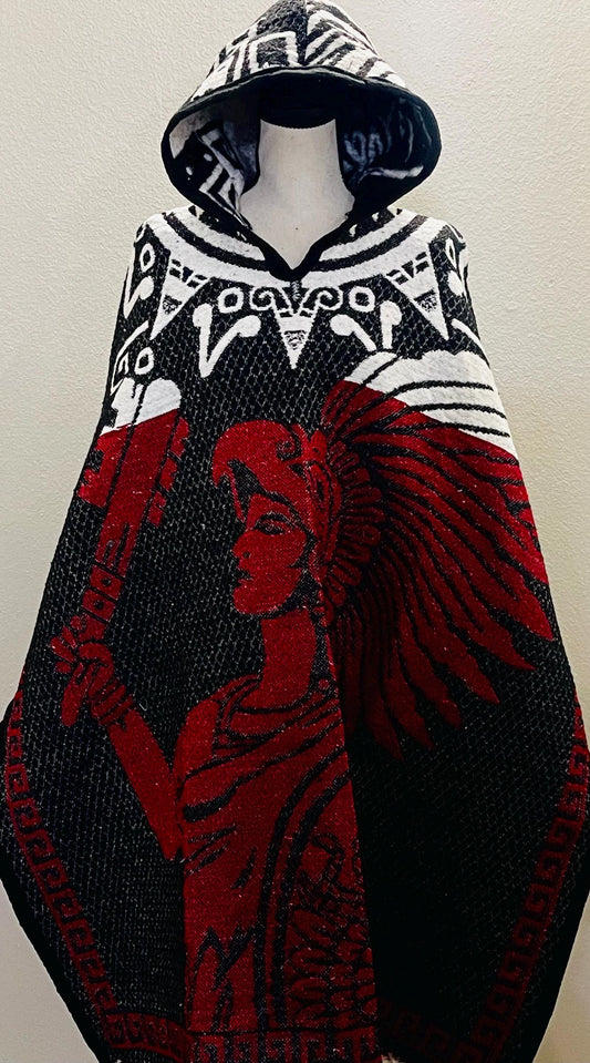 Mexican Poncho Aztec Calendar Poncho Gavan Calendario Azteca con Amor Eterno
