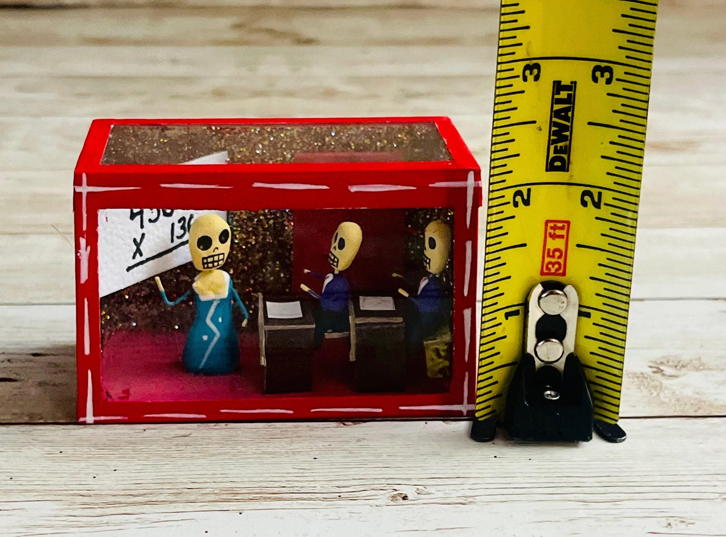 Nicho Mexicano De Catrinas con Vitrina Mexican Sugar Skulls Shadow Box