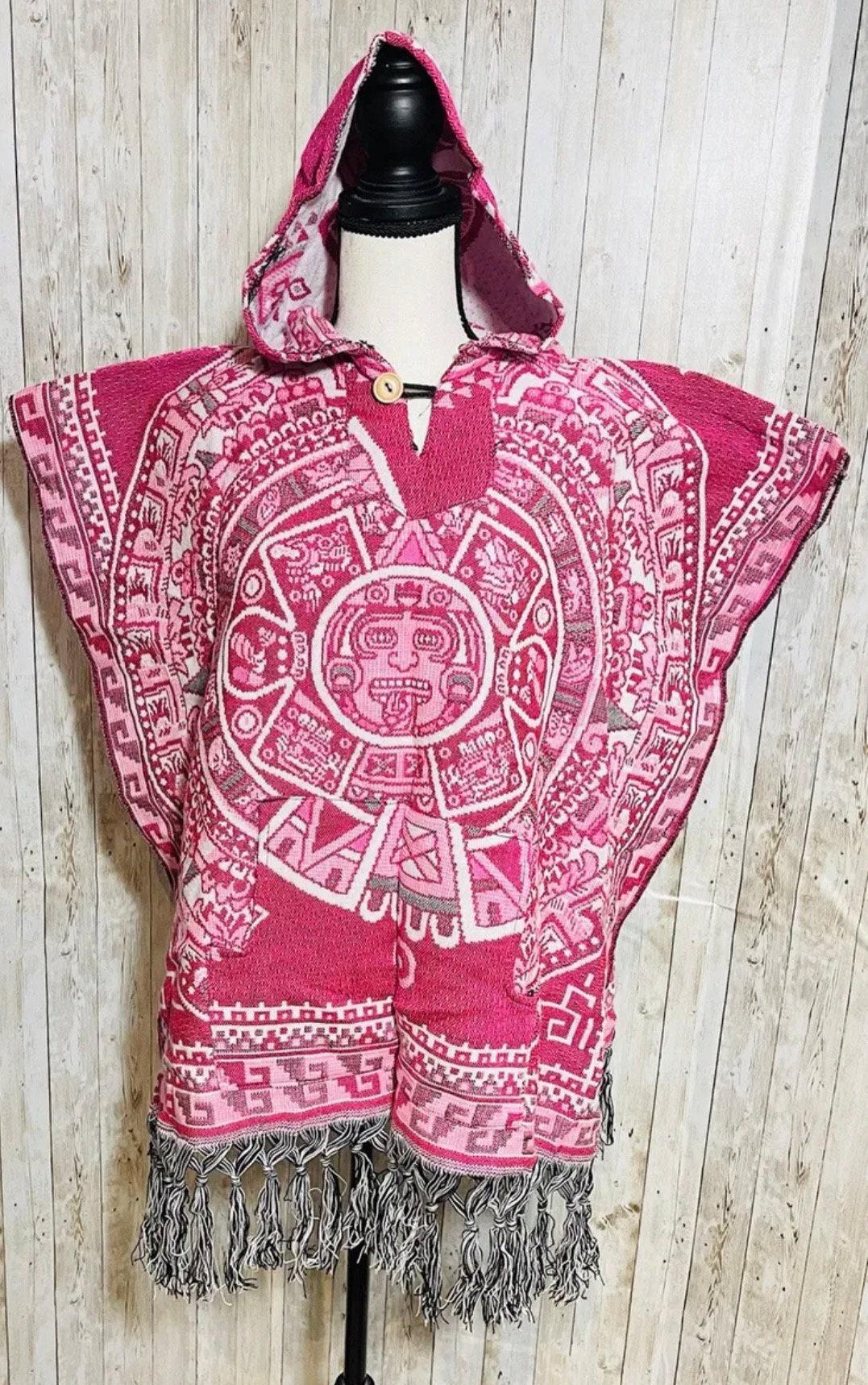 Poncho Calendario Azteca con Gorra Mexican Hoodie