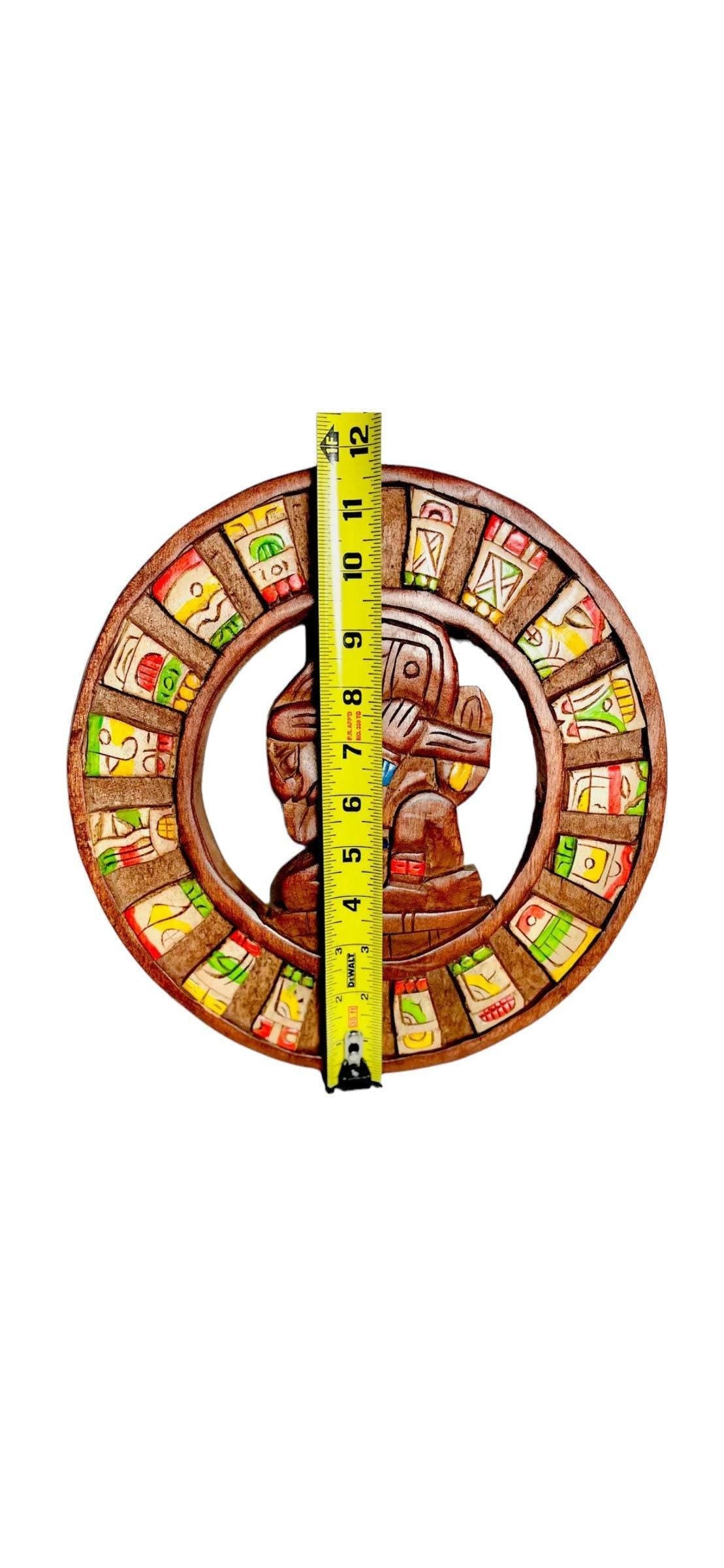 Wood Aztec Calendar Mexican Wall Art Artesanias Mexicanas Calendario Azteca De Madera
