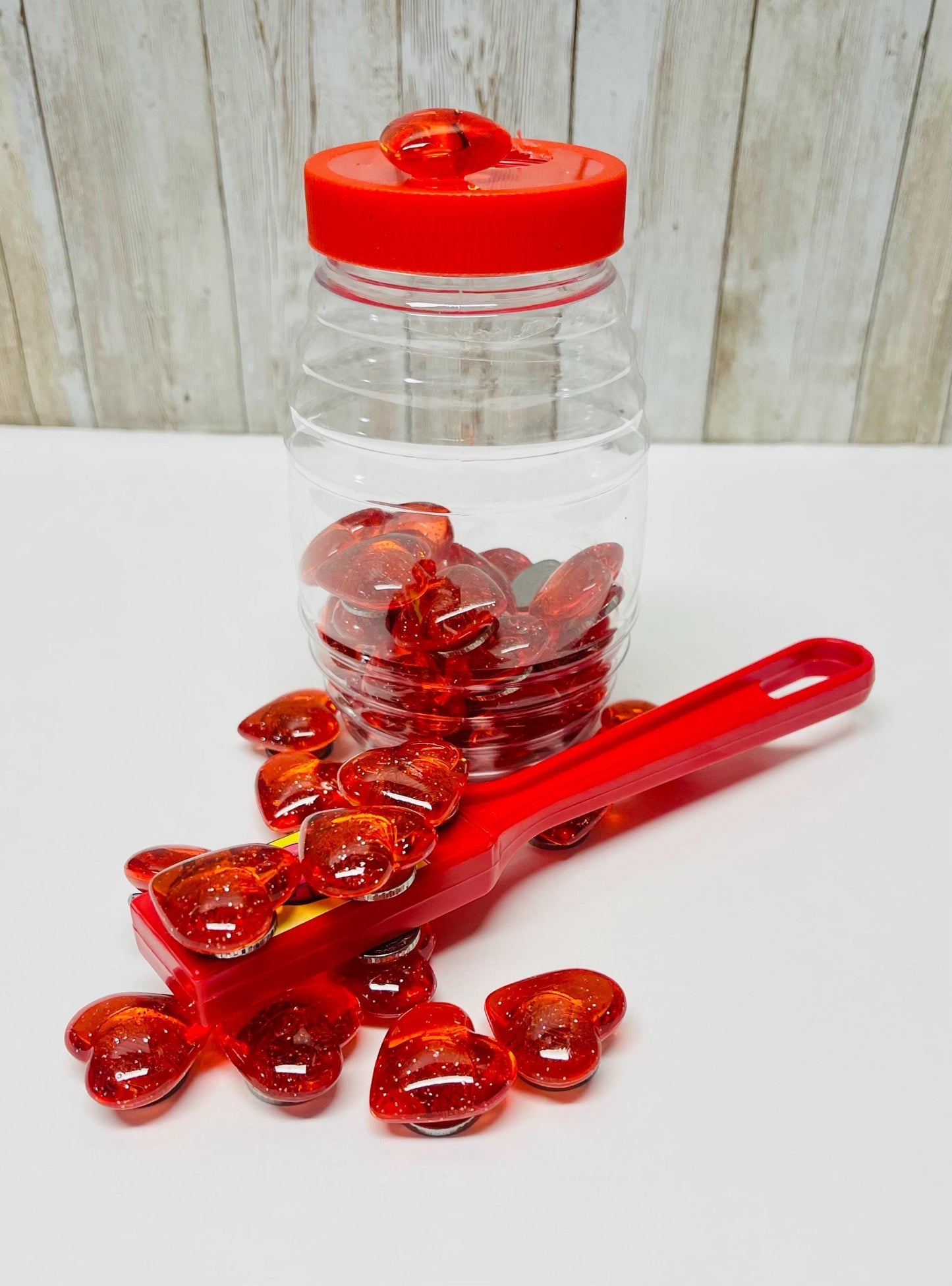 40 Fichas Magneticas de Corazonsitos con Pala MagnГ©tica 40 Magnetic Heart Chips and Wand to Play Bingo