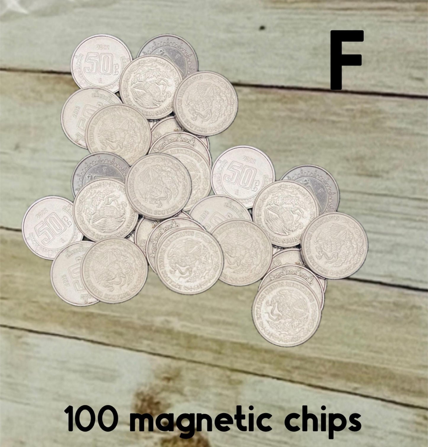 50 Monedas Mexicanas de Fichas Falsas MagnГ©ticas de 50 Centavos para Jugar 50 Cent Magnetic Play Coins or Chips for Filling Bingo Cards