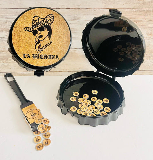 Fichero La Buchona Para Monedas/Fichas Con Pala MagnГ©tica Y 50 Fichas