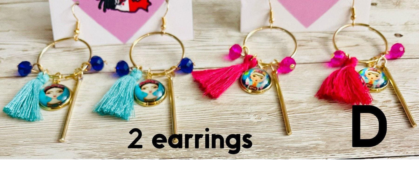 Frida Kahlo Earrings Aretes de Frida Kahlo