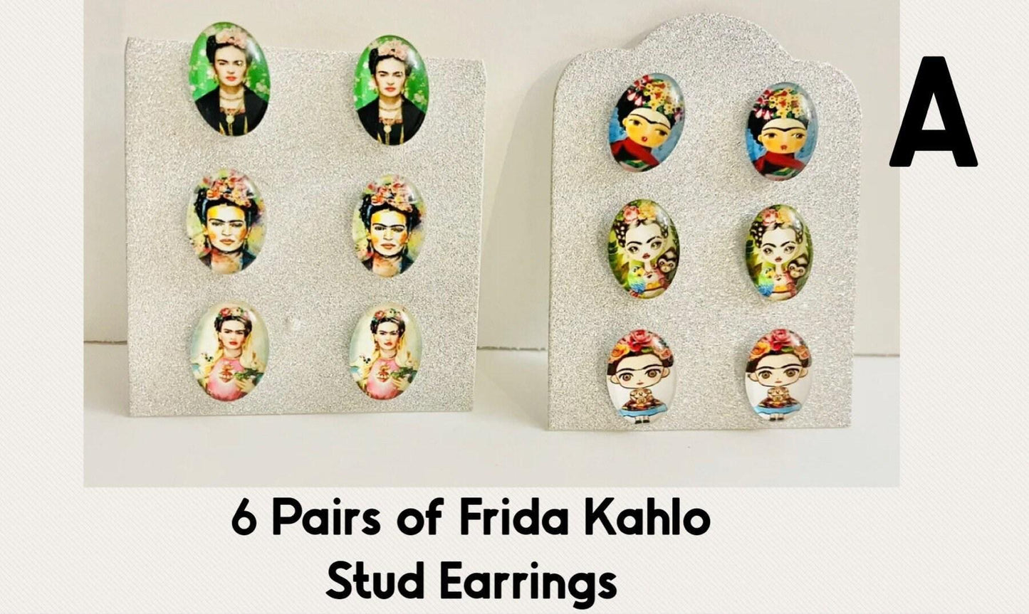 Frida Kahlo Stud Earrings Aretes de Frida Kahlo