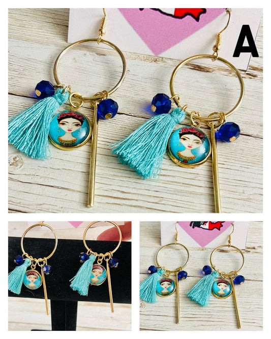 Frida Kahlo Earrings Aretes de Frida Kahlo