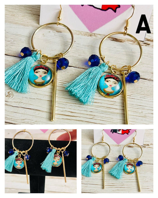 Frida Kahlo Earrings Aretes de Frida Kahlo