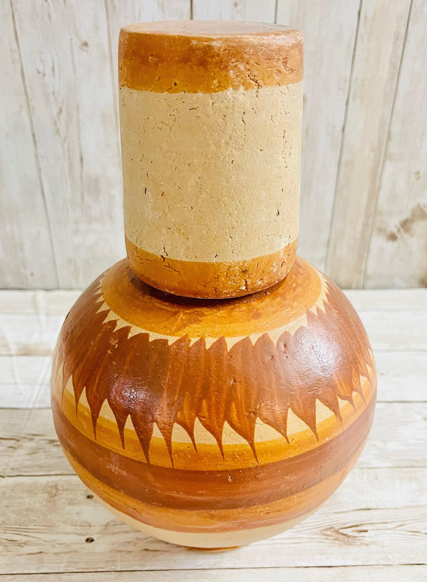 Mexican Clay WaterJug & Cup BotellГіn GarrafГіn de Barro Mexicano 9 In.