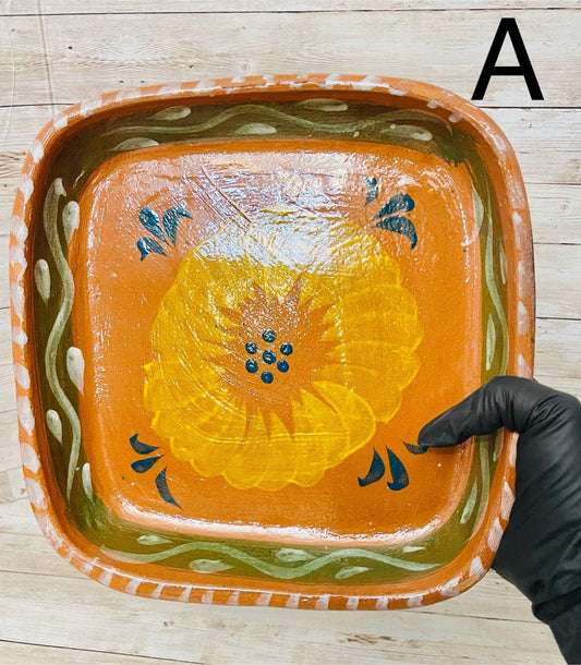 Mexican Terra Cota Plate Platon Mexicanos De Barro Artesanales