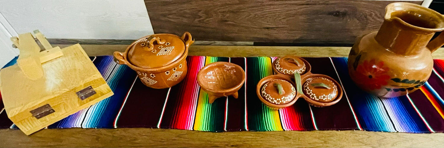 Prensa Para Tortillas Cazuela Jarra Salsero y Molcajete de Barro