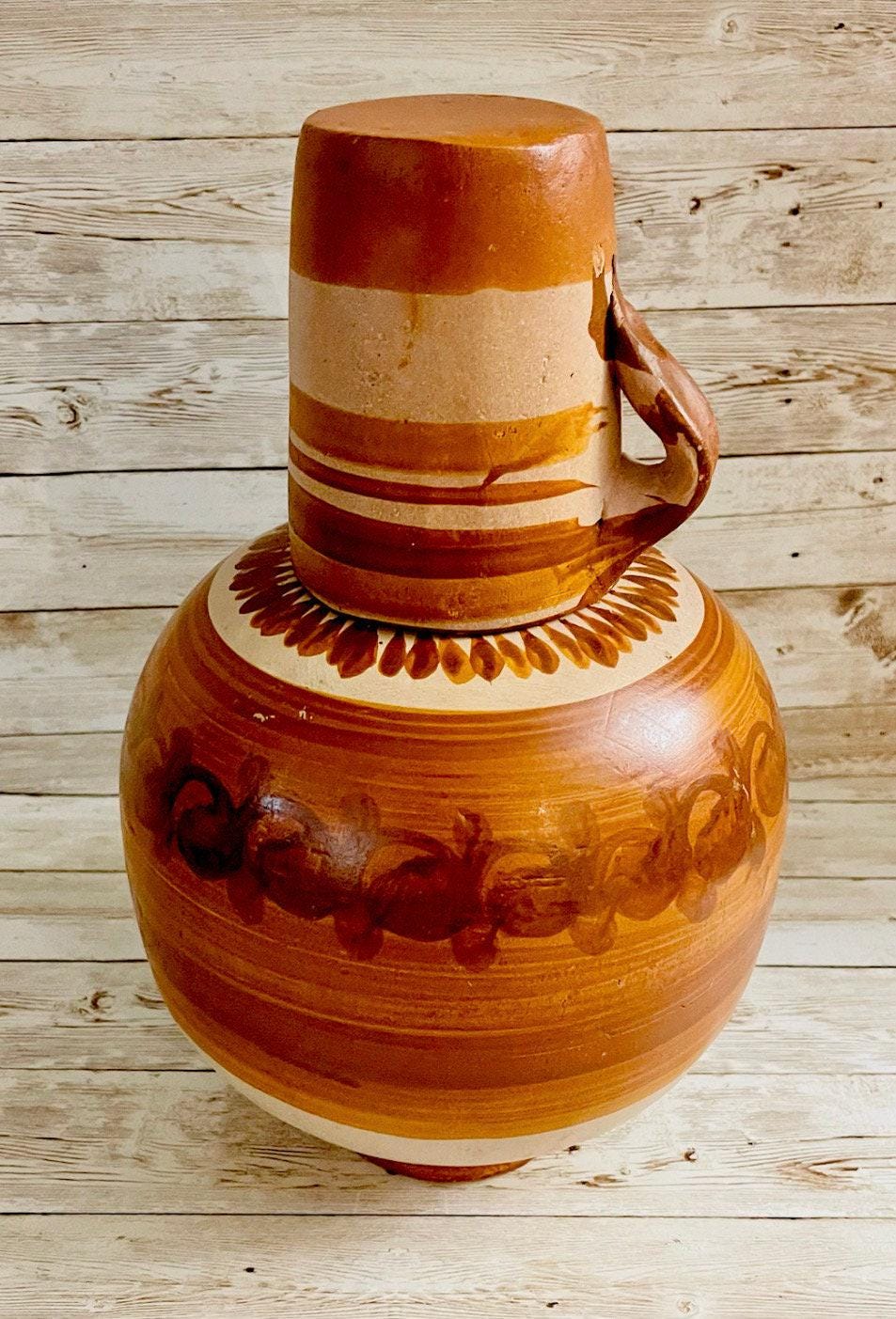 Mexican Clay WaterJug & Cup Botellón Garrafón de Barro Mexicano