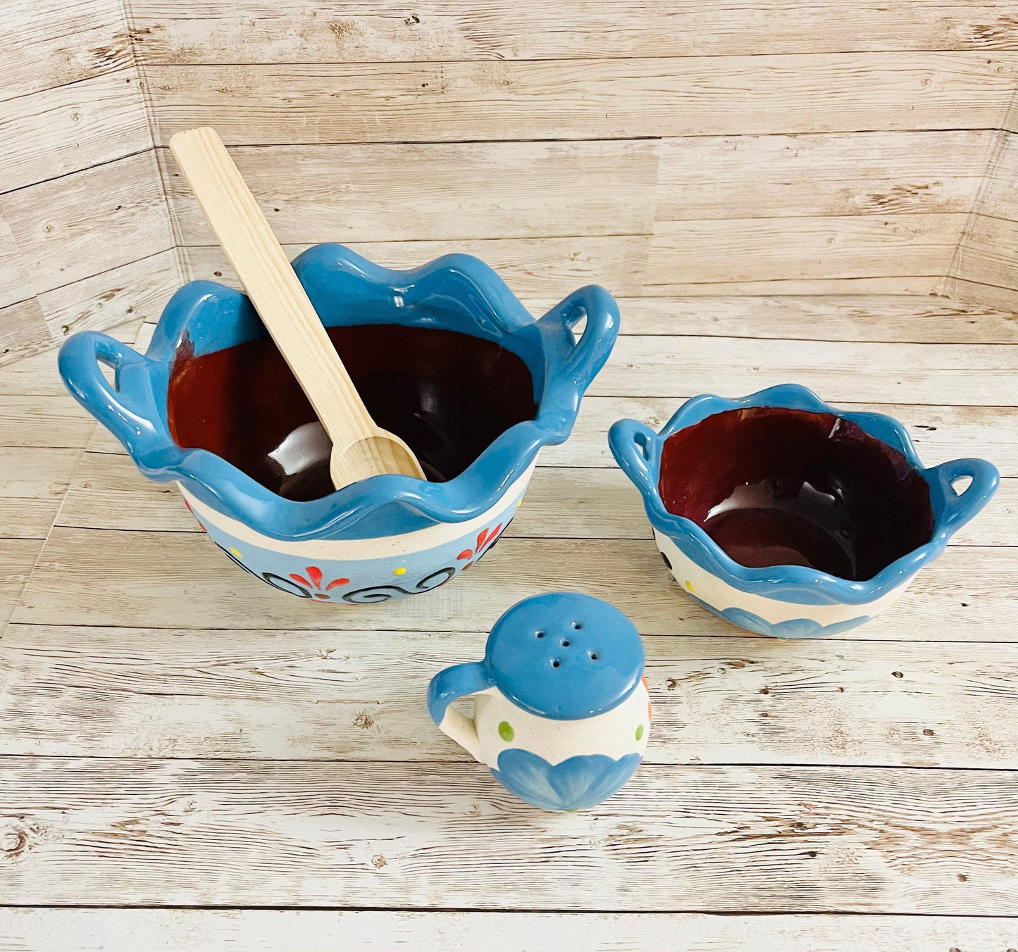 Terra Cota Mexican Clay Salsa Bowls Platos de Barro Engove