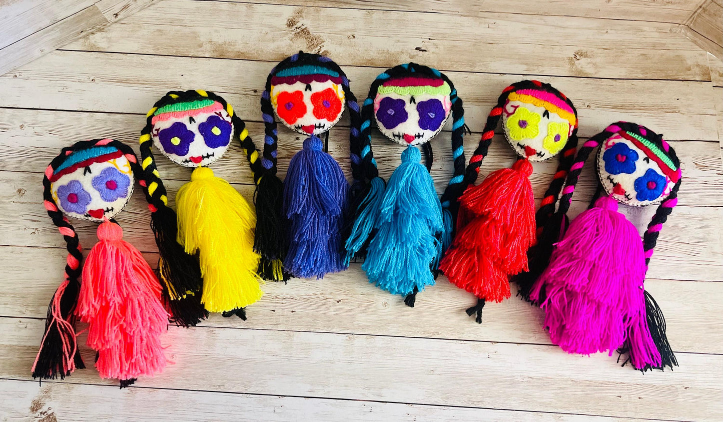 Day of the Dead Catrina Tassle Pom Pom Dia de Muertos Catrinas