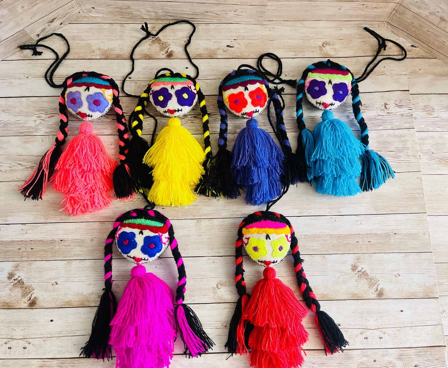 Day of the Dead Catrina Tassle Pom Pom Dia de Muertos Catrinas