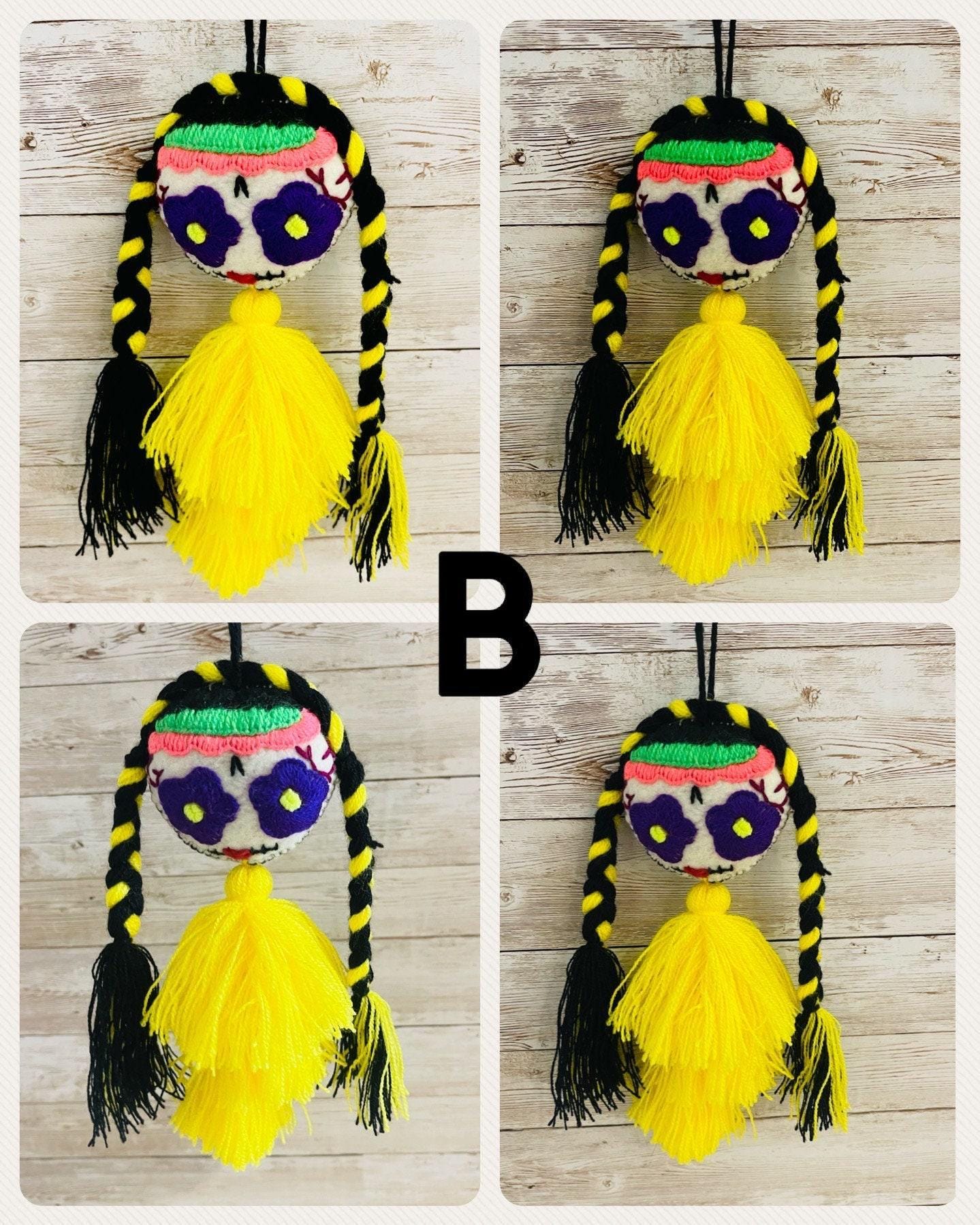 Day of the Dead Catrina Tassle Pom Pom Dia de Muertos Catrinas