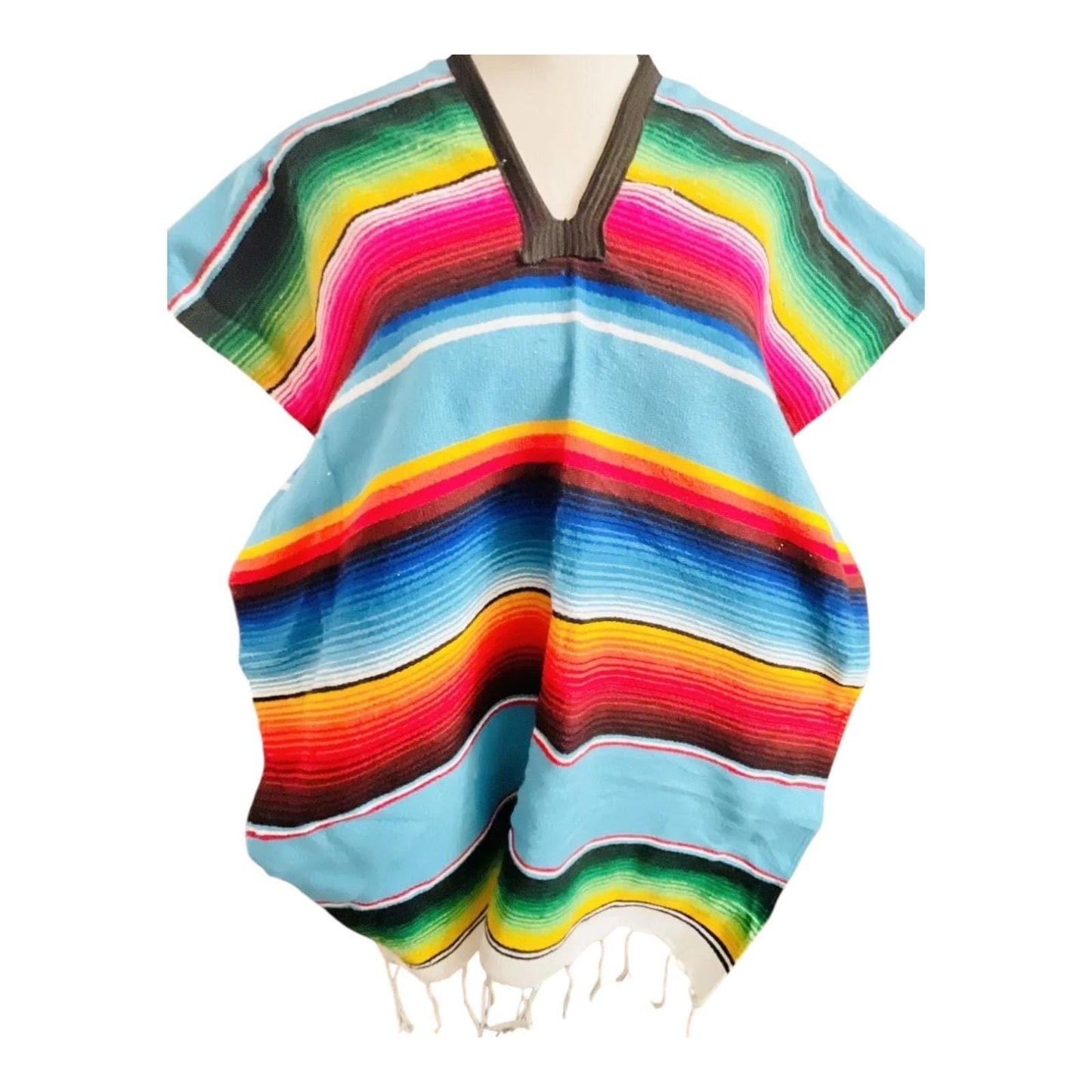 Kids Mexican Saltillo Poncho Sarape Fits 6-12 Poncho Sarape Saltillo Mexicano para NiГ±os