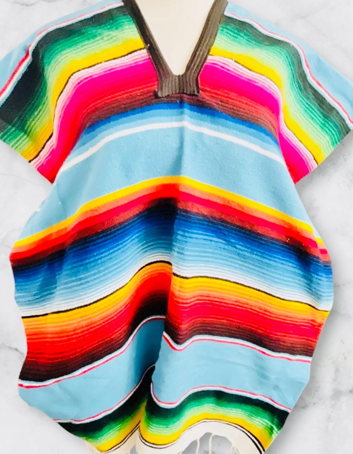 Kids Mexican Saltillo Poncho Sarape Fits 6-12 Poncho Sarape Saltillo Mexicano para NiГ±os