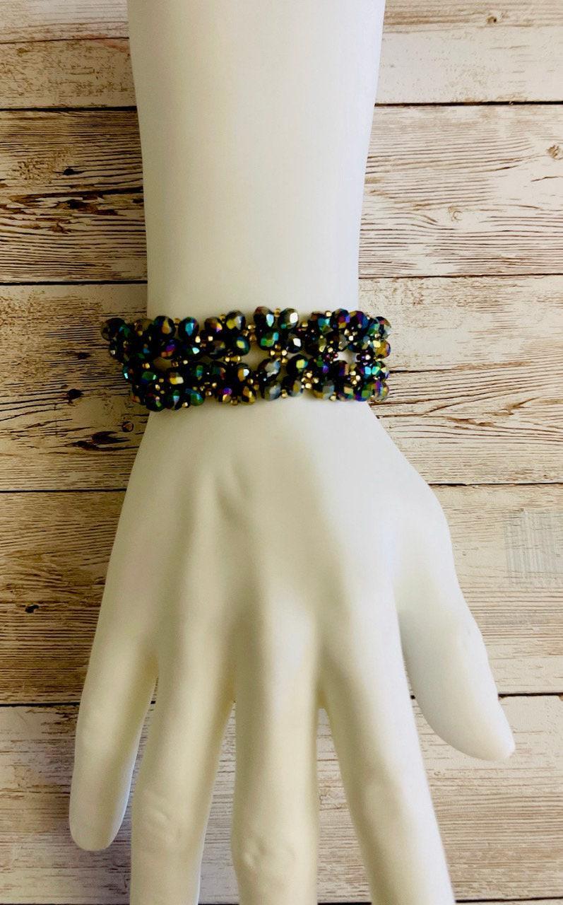 CHAQUIRA Huichol Mexican Bracelet Pulsera Chaquira Huichol Maya de Cristal