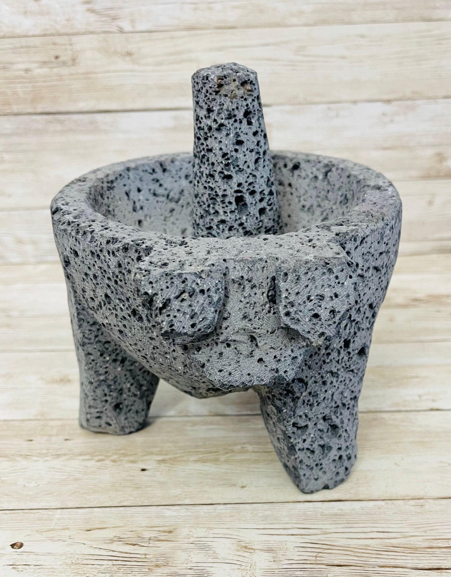 Molcajete/Tejolote Authentic Mexican Mortar & Pestle Made From Lava Rock “Pig