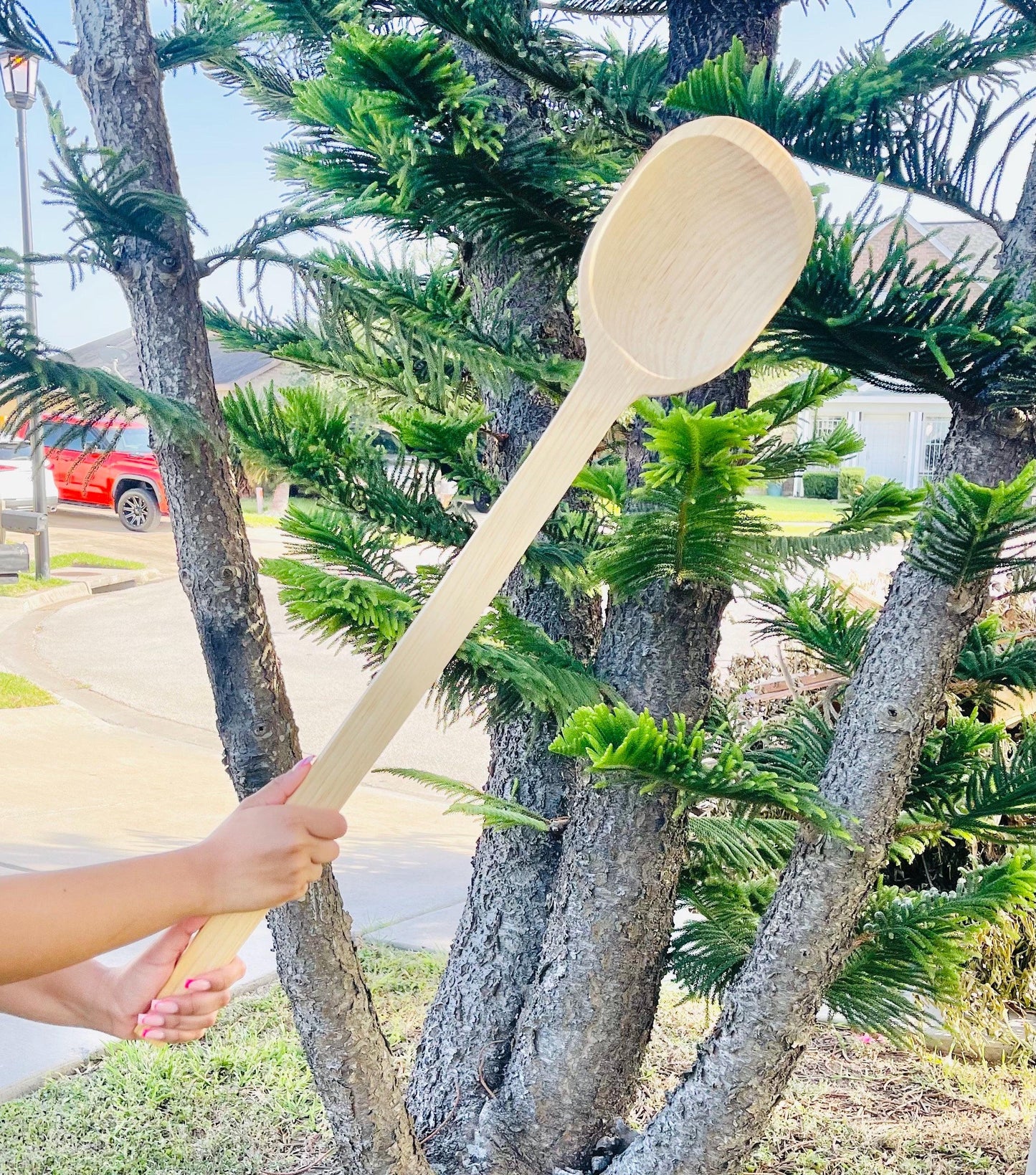 Mexican X Large Wooden Spoons Different Sizes 35 and 27 inches. Cuchara Mexicana de Madera Grande para Carnitas y Cazo 2 tamaños disponibles