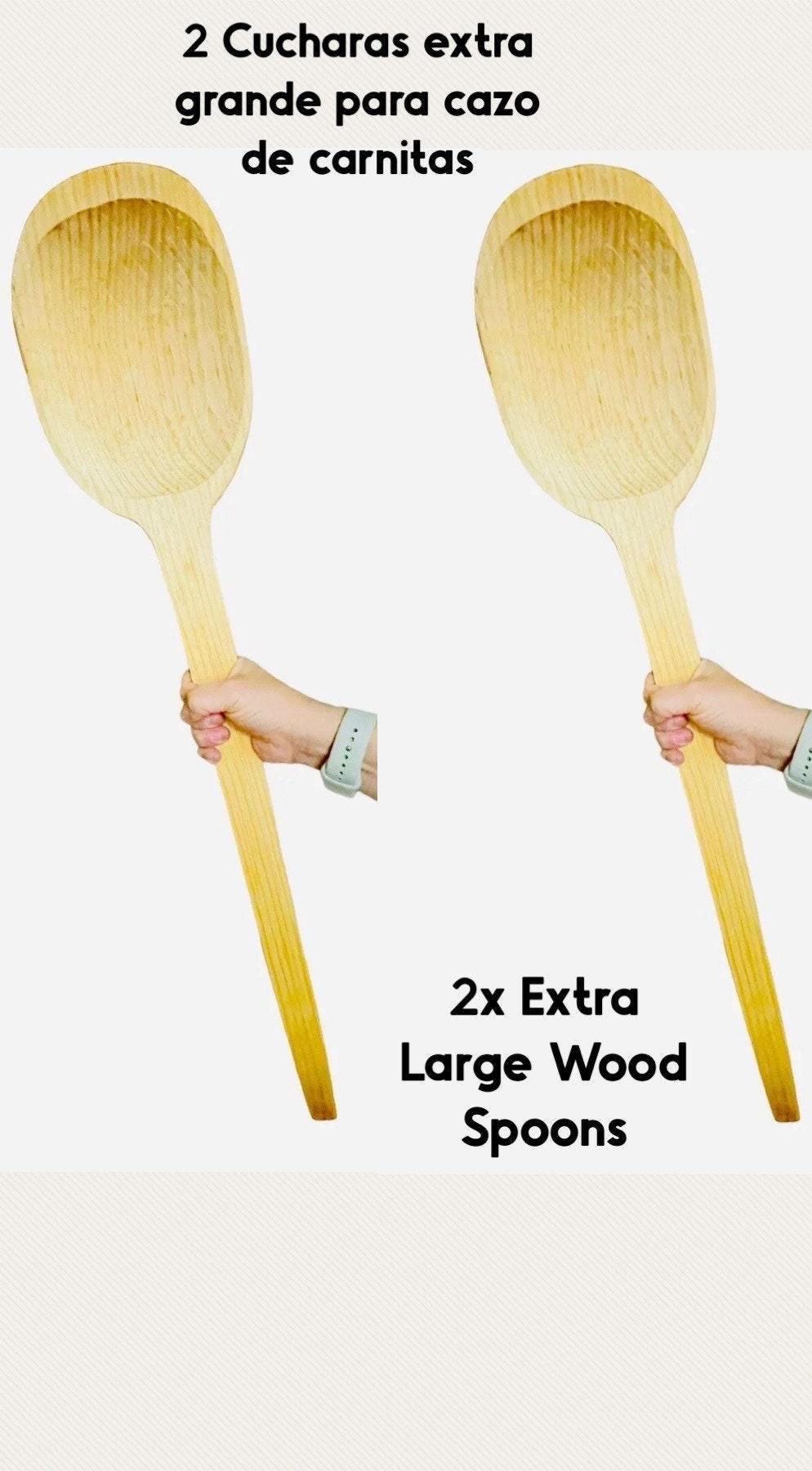 Mexican X Large Wooden Spoons Different Sizes 35 and 27 inches. Cuchara Mexicana de Madera Grande para Carnitas y Cazo 2 tamaños disponibles
