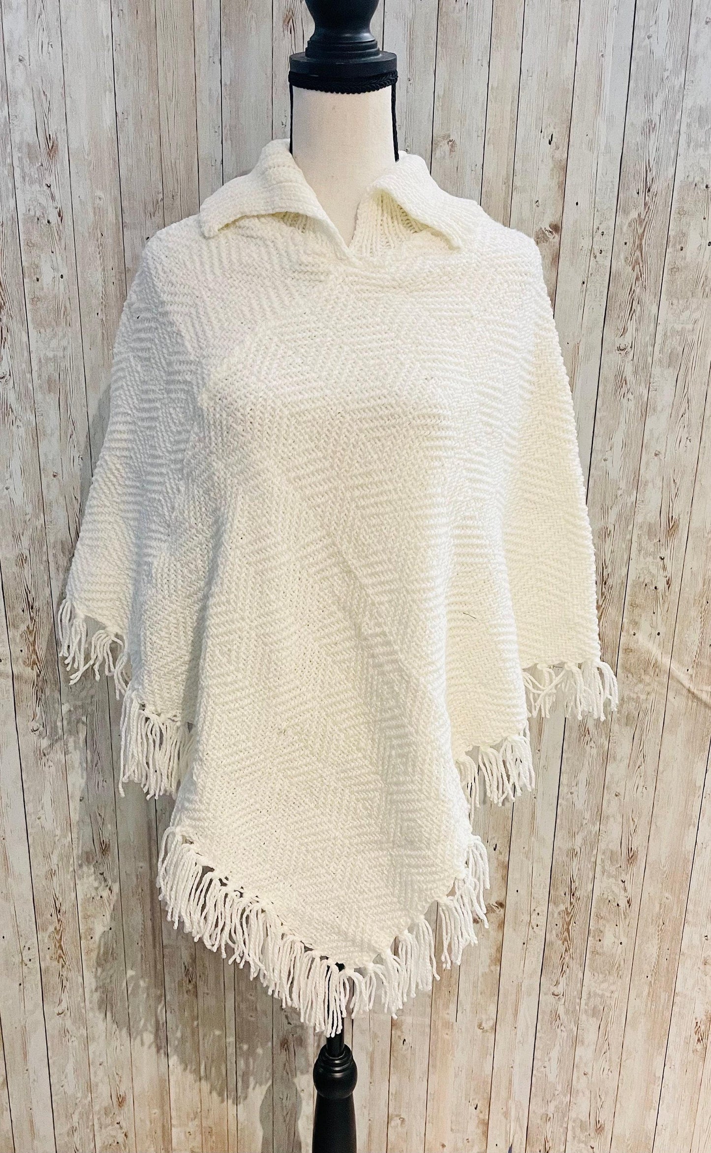 Mexican Artesenal MaГ±anita Poncho Jorongo de Estambre Mexicana Artesanal Knit MaГ±anita