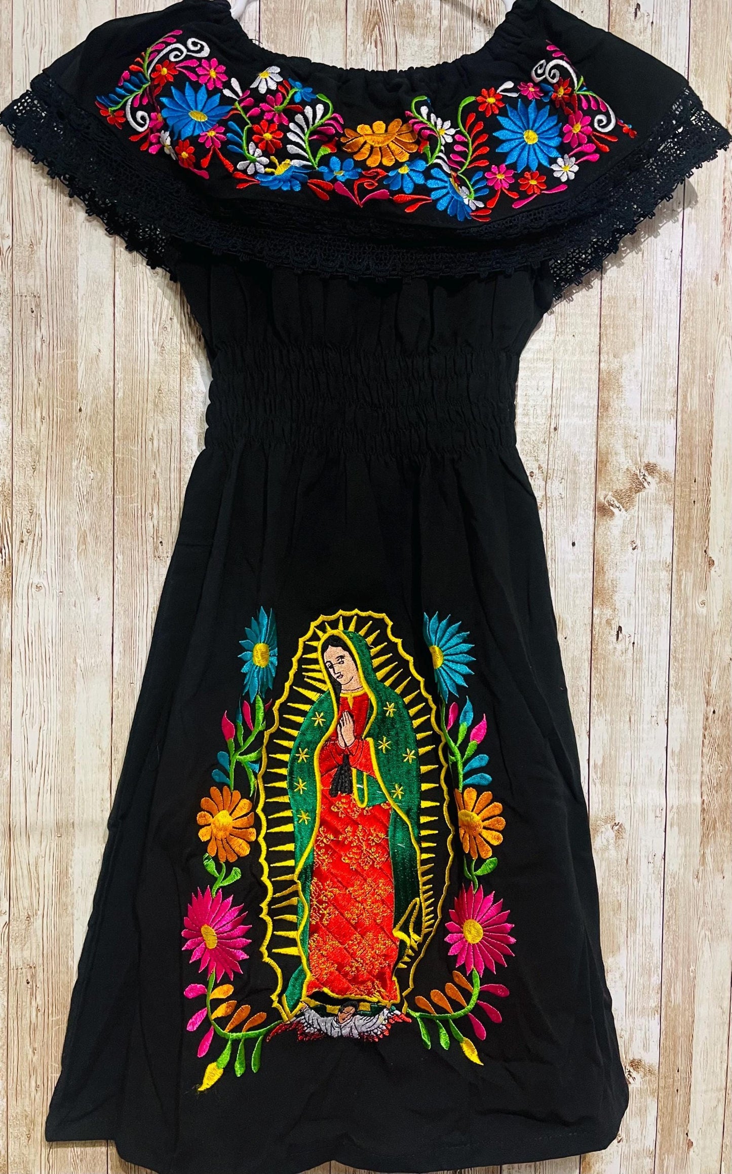 Kids Size Virgin Mary Mexican Embroidered Dress Vestido de NiГ±as de la Virgen Maria Bordado