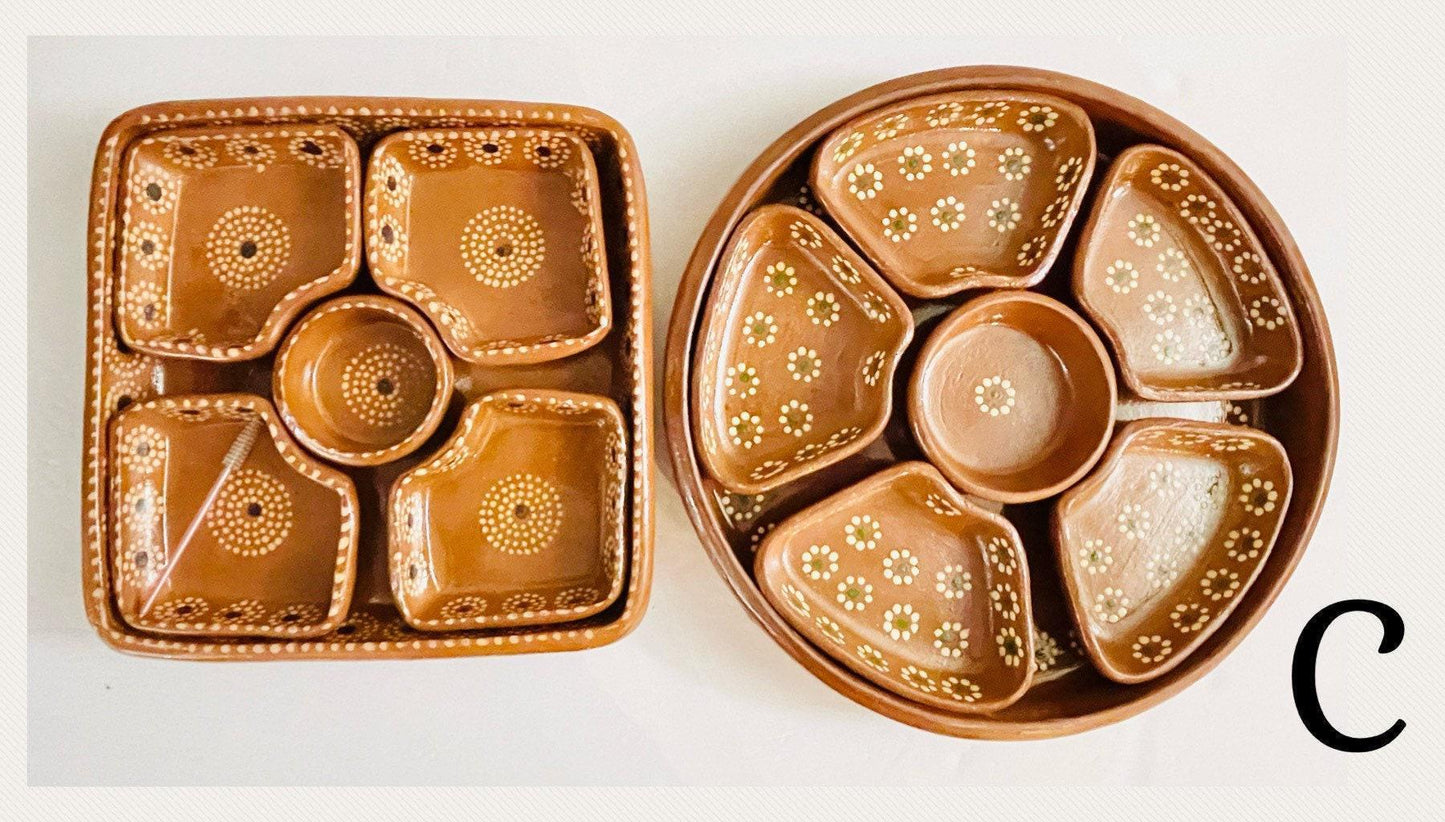 Salseros de Barro Mexicano Terracota “12 and “10 Inch Tray