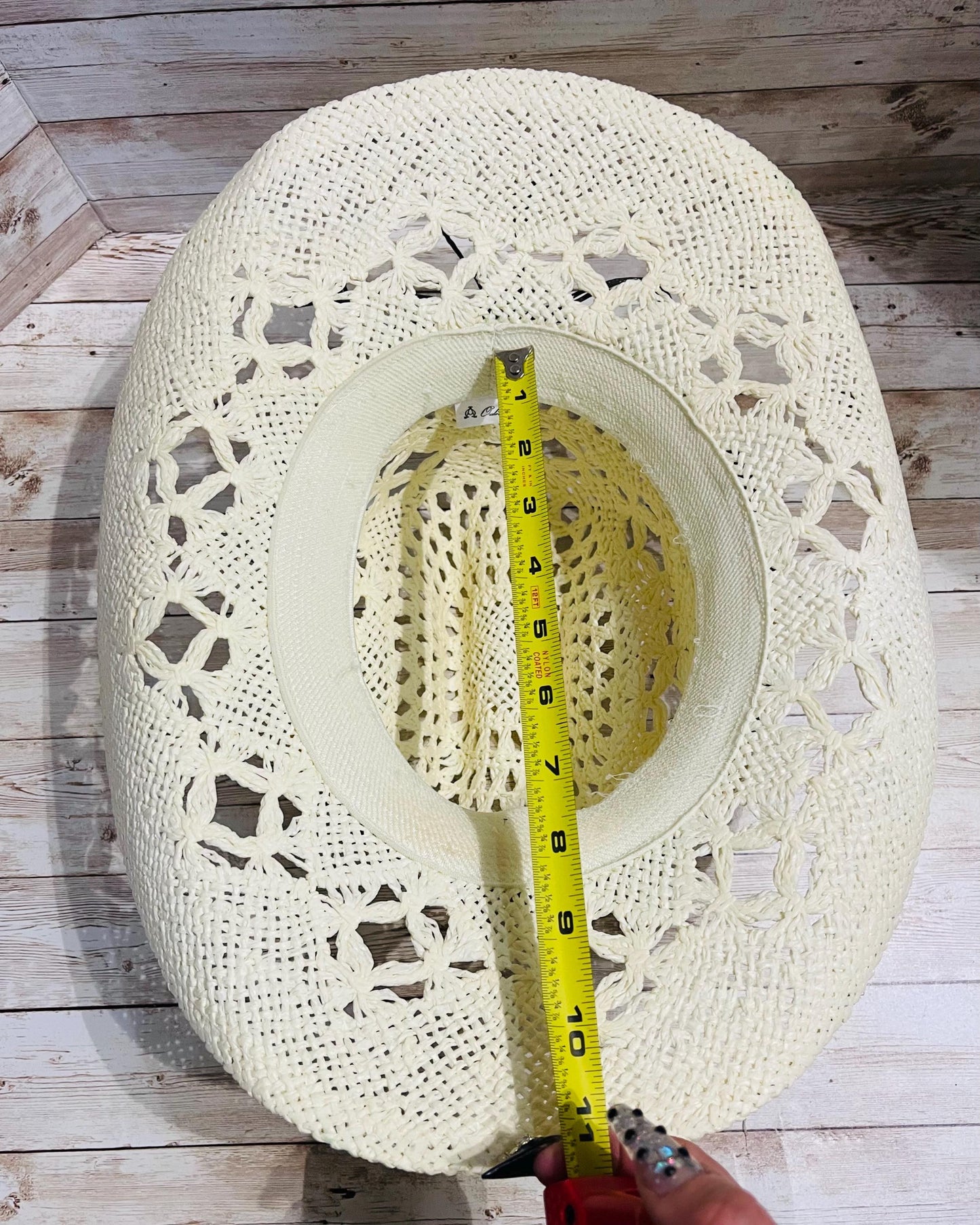 Beige Cowboy Hat One Size Sombrero Negro Vaquero con Toquilla