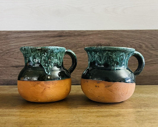 Tasa para cafe barro con pintura de engoveВ set de 2 tasasВ Pottery Coffee Mugs