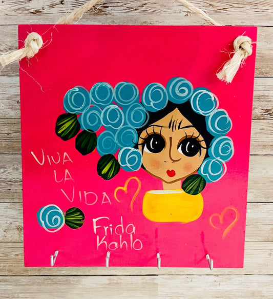 Porta Llavero Mexicano De Frida Kahlo Frida Kahlo Keychain Key Holder Display-Key Wall Display.