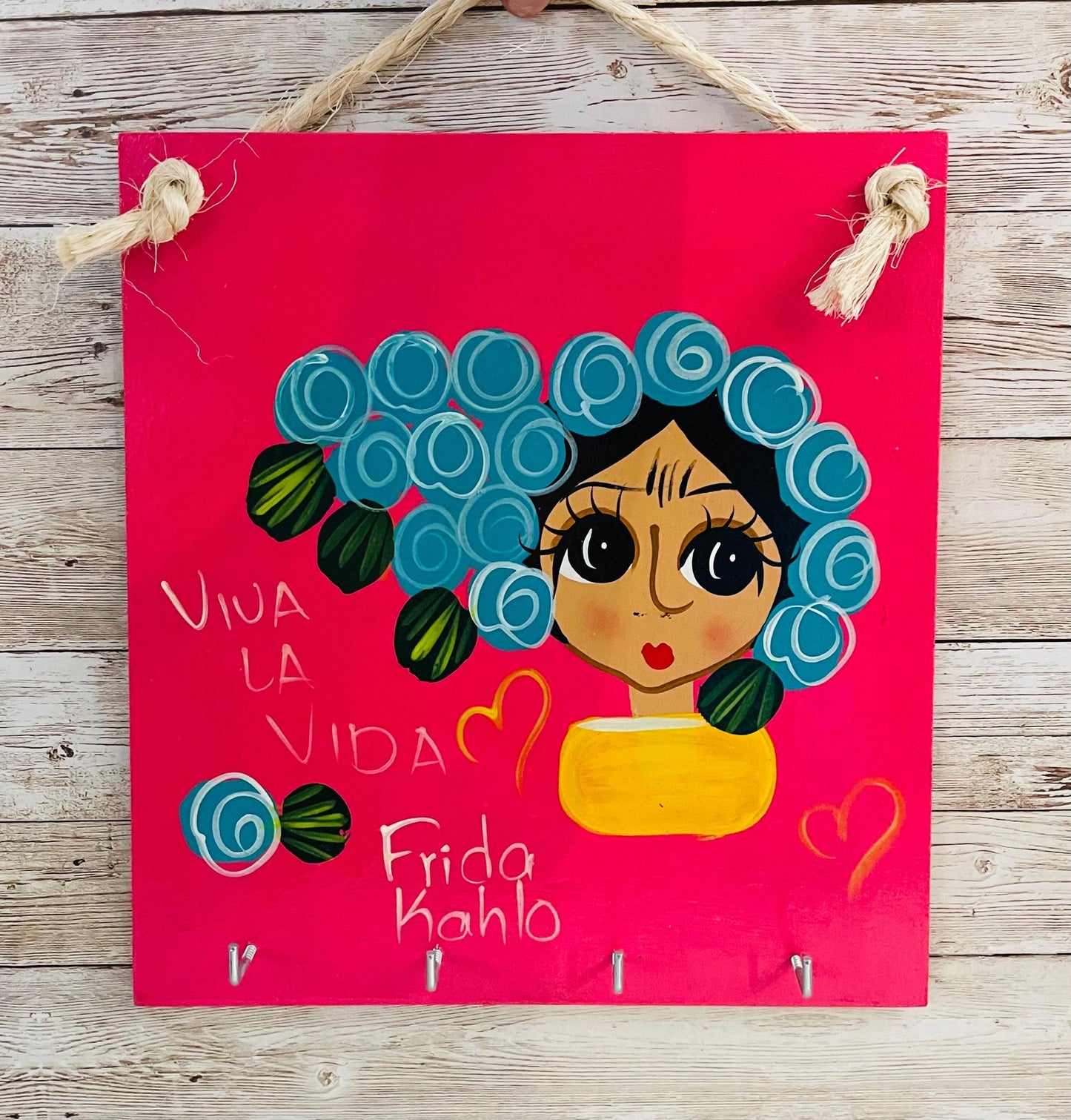 Porta Llavero Mexicano De Frida Kahlo Frida Kahlo Keychain Key Holder Display-Key Wall Display.