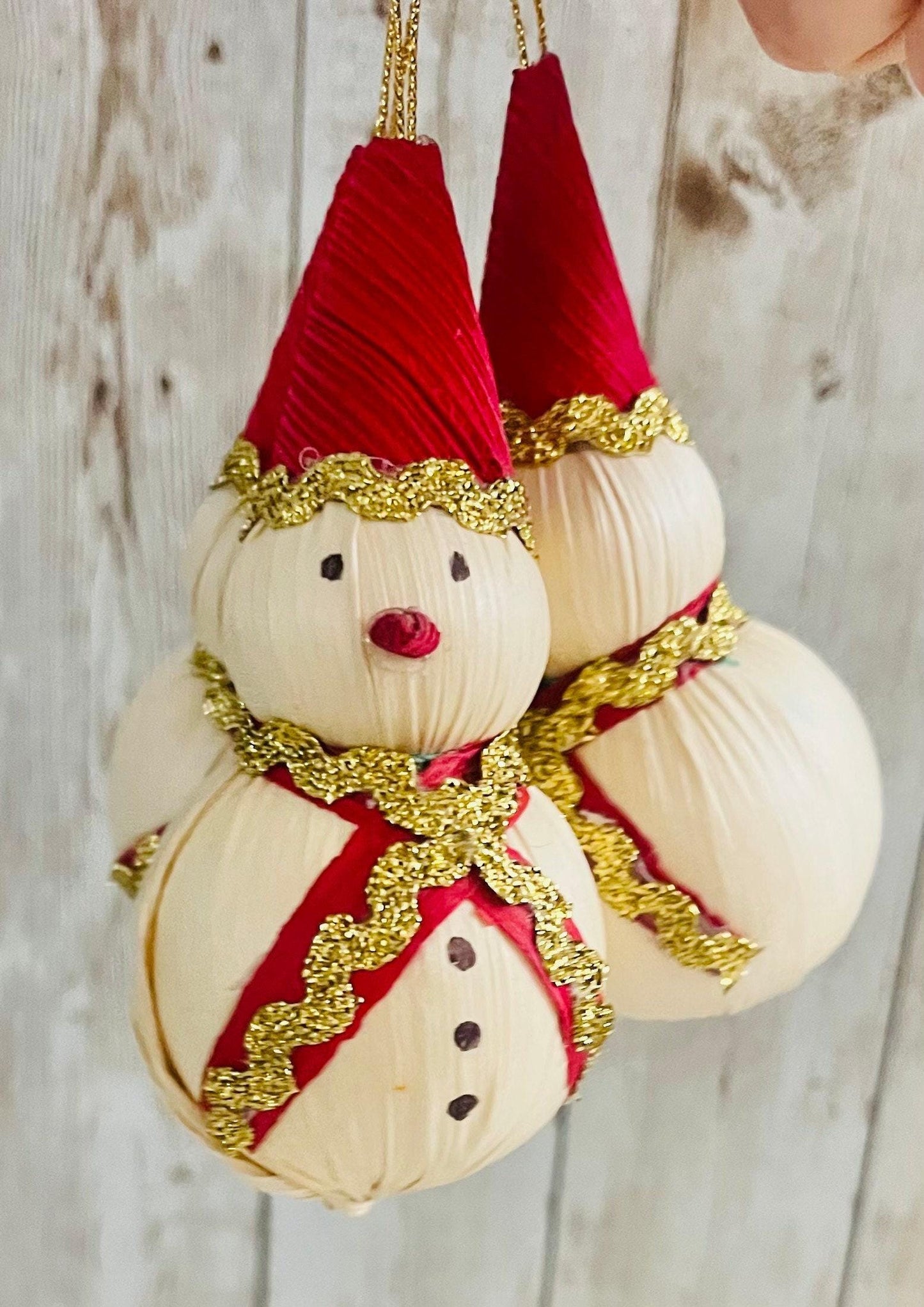Mexican  Cornhusk Christmas Ornaments Adornos Colgantes Navideños Muñecos de Nieve de Hoja de Maiz Mexicanos