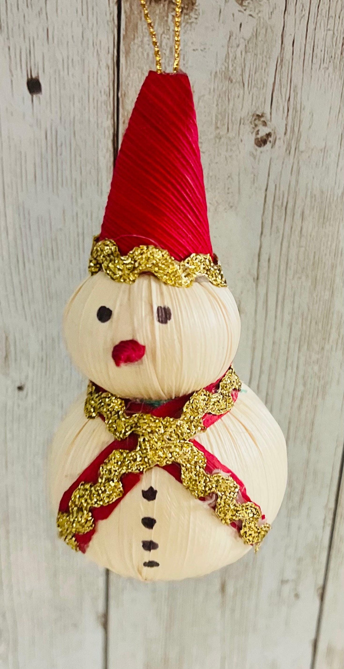Mexican  Cornhusk Christmas Ornaments Adornos Colgantes Navideños Muñecos de Nieve de Hoja de Maiz Mexicanos