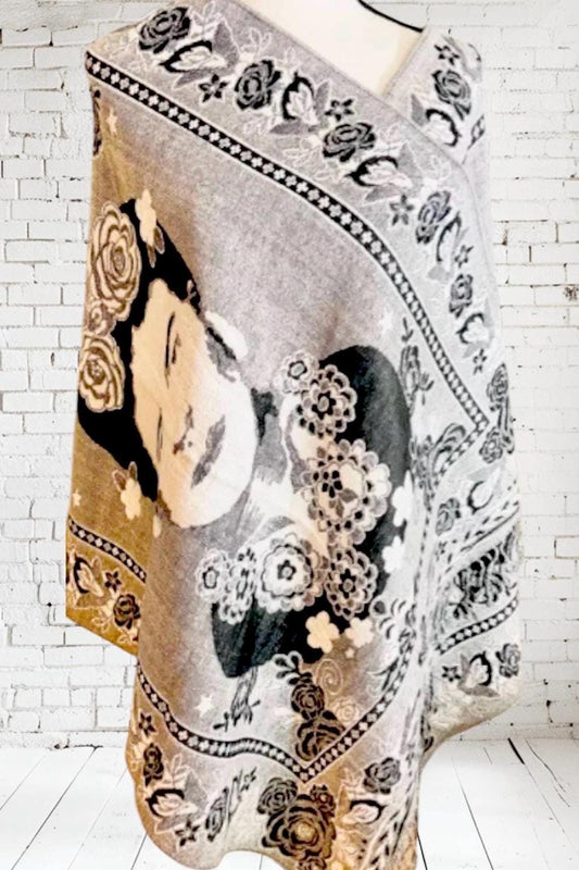 Artesenal Mexican Frida Kahlo Shawl Wrap Reboso Pashima Artesanal Mexicano de Frida Kahlo