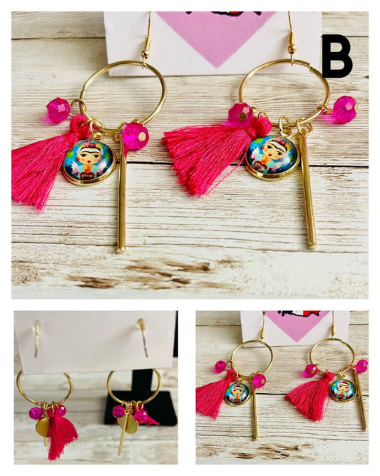 Frida Kahlo Earrings Aretes de Frida Kahlo