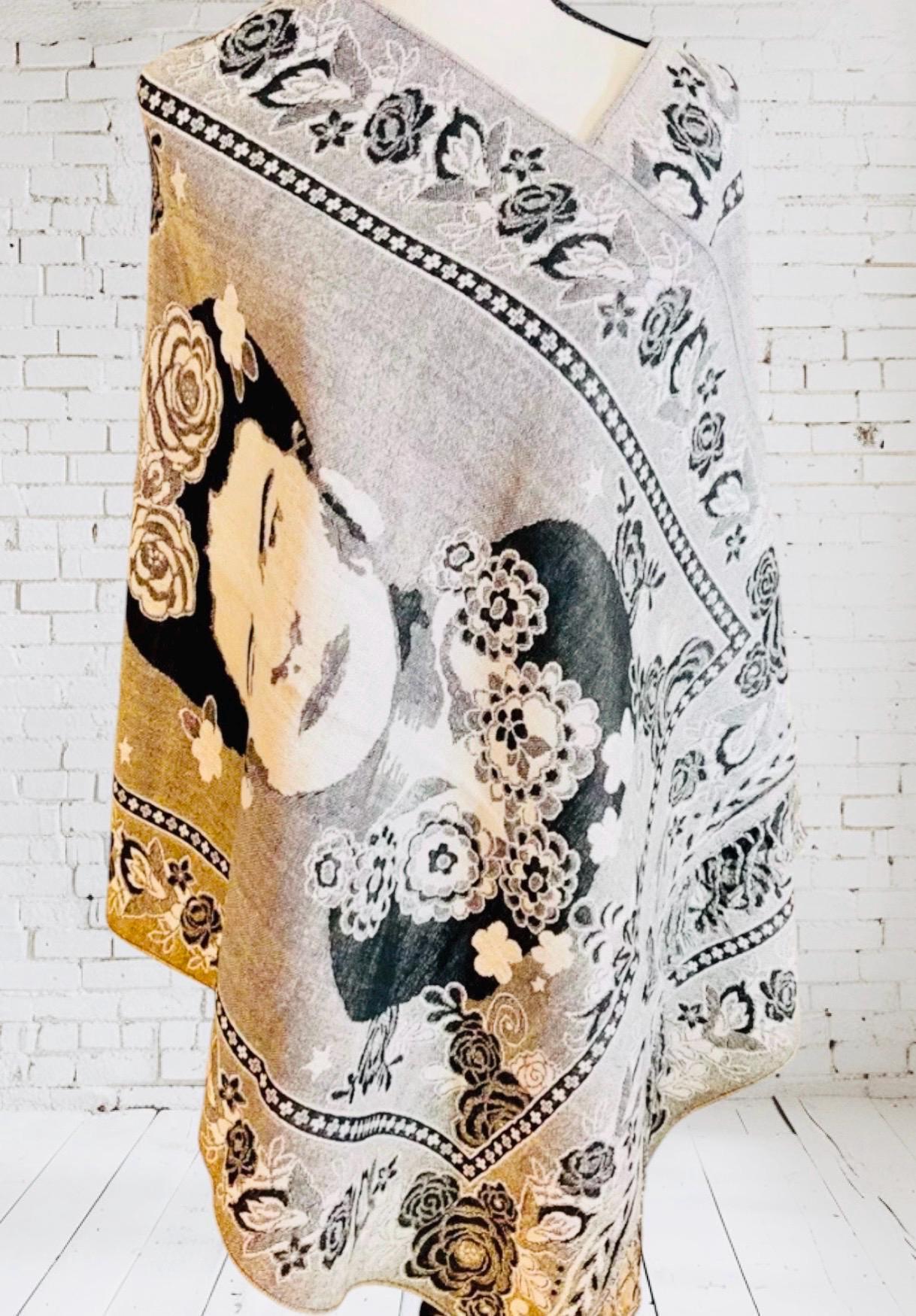 Artesenal Mexican Frida Kahlo Shawl Wrap Reboso Pashima Artesanal Mexicano de Frida Kahlo