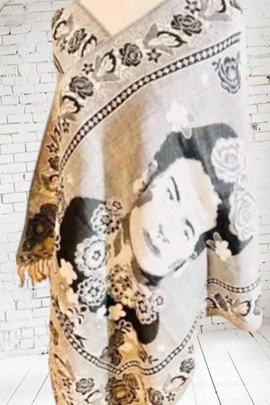 Artesenal Mexican Frida Kahlo Shawl Wrap Reboso Pashima Artesanal Mexicano de Frida Kahlo