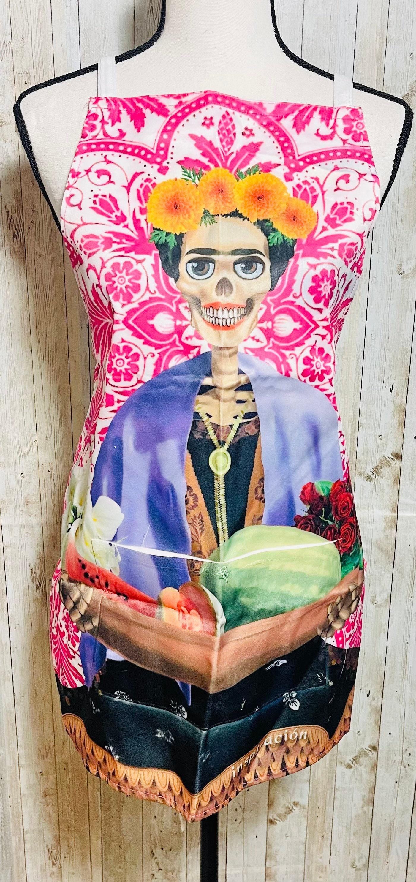Sugar Skulls Day of the Dead Aprons Mandil de Catrinas Frida Kahlo Dia De Muertos