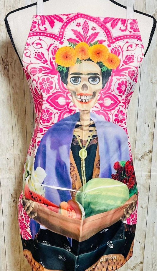 Sugar Skulls Day of the Dead Aprons Mandil de Catrinas Frida Kahlo Dia De Muertos