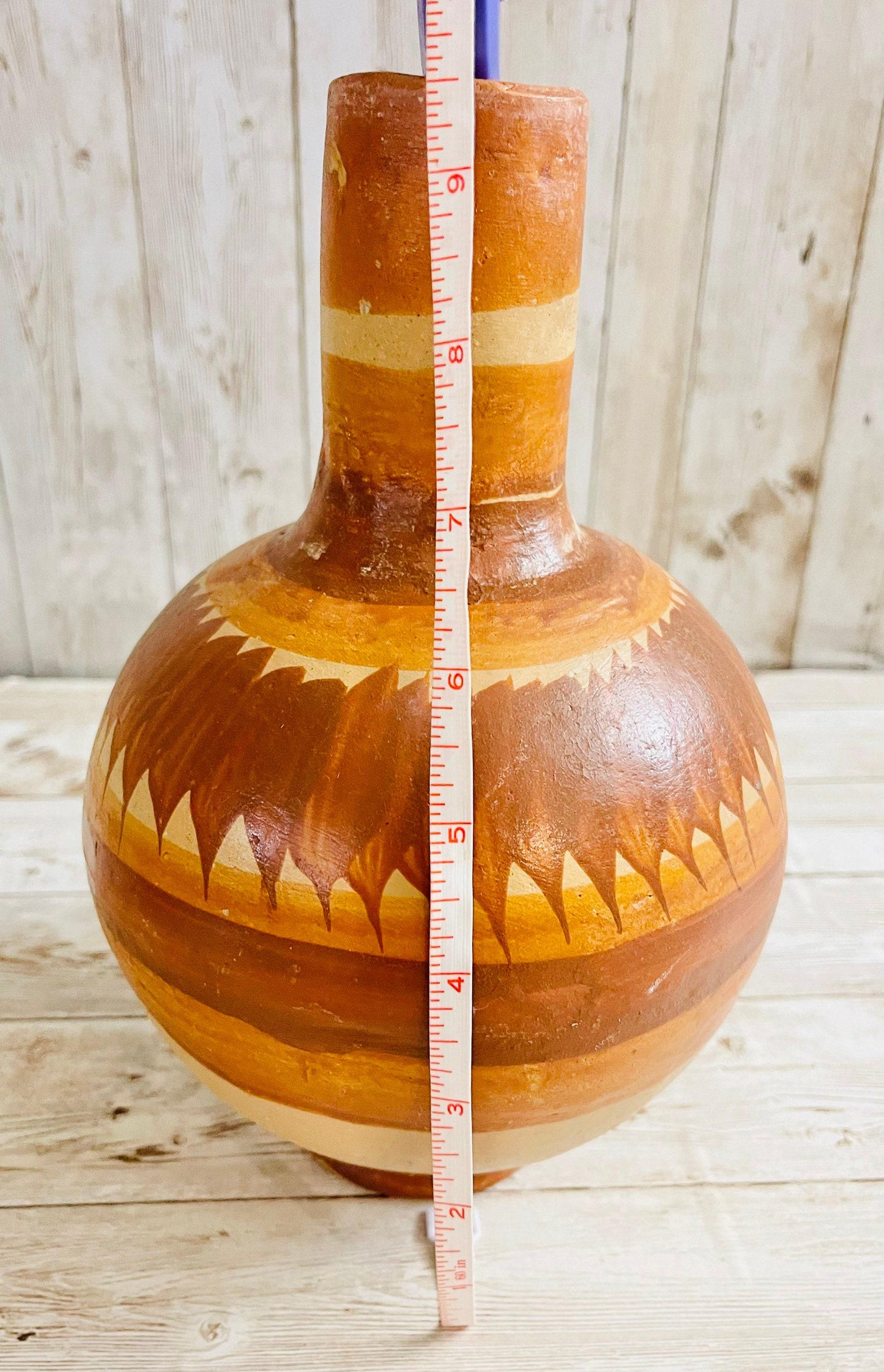 Mexican Clay WaterJugs with Cups 2 Garrafones de Barro Mexicano 9 In & 5 In