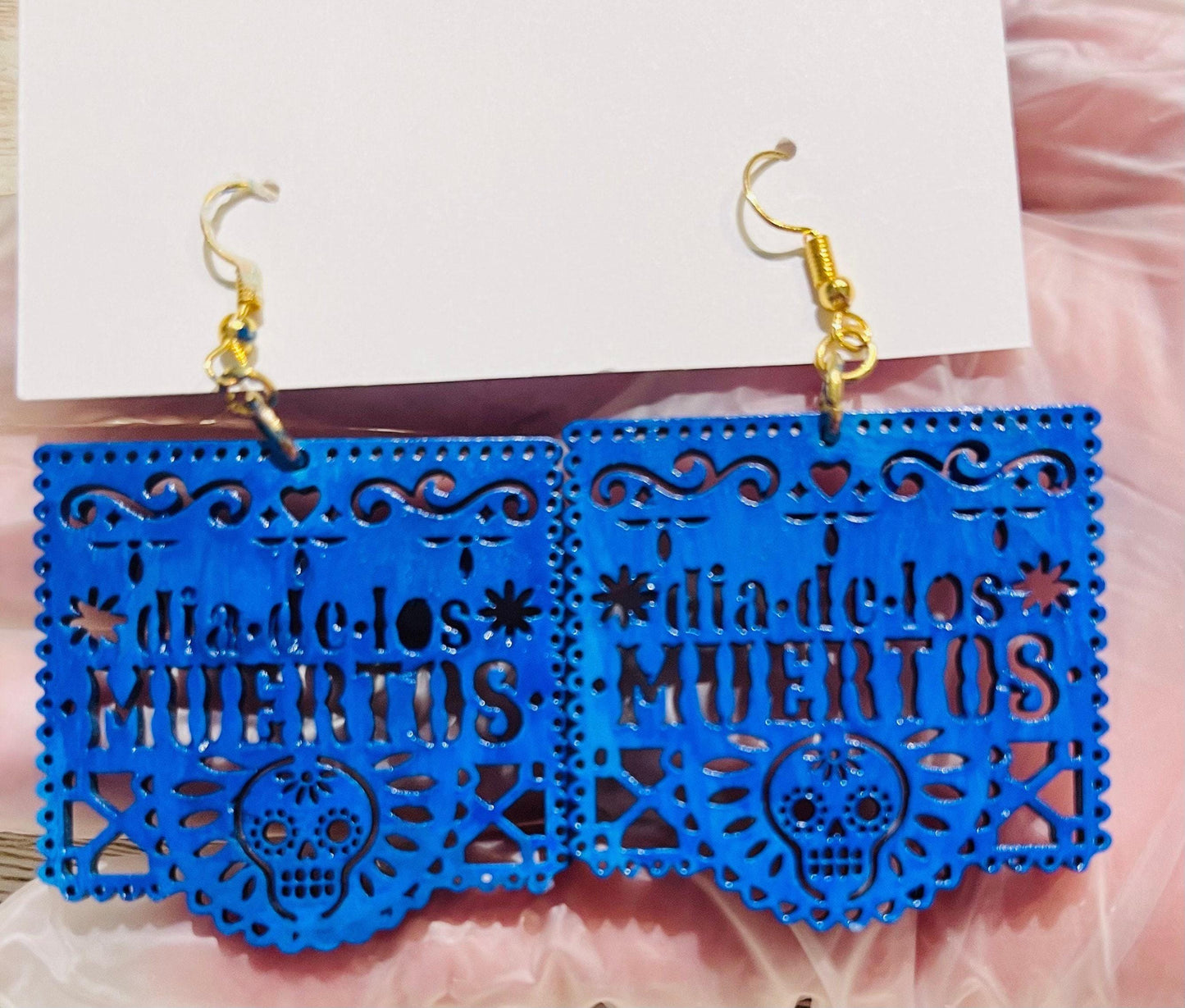 2x Day of the Dead Earrings 2 Pares de Aretes de Dia de Muerto