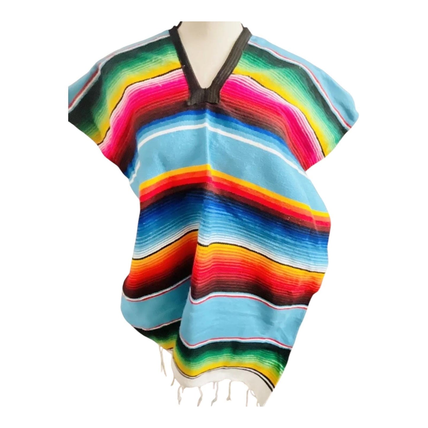 Kids Mexican Saltillo Poncho Sarape Fits 6-12 Poncho Sarape Saltillo Mexicano para NiГ±os