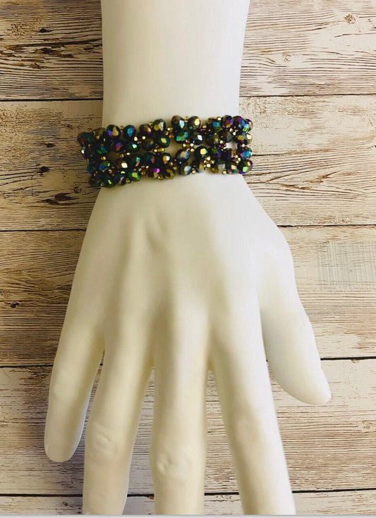 CHAQUIRA Huichol Mexican Bracelet Pulsera Chaquira Huichol Maya de Cristal