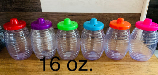 24 Vitroleros with Straw Lid Holes 16 oz 24 Vitroleros con Ollo para Popote