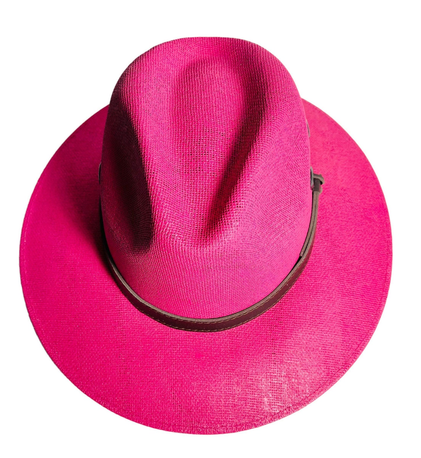Classic Panama Style Pink Hat Sombrero Clasico Tipo Panama Rosa Medida Medium