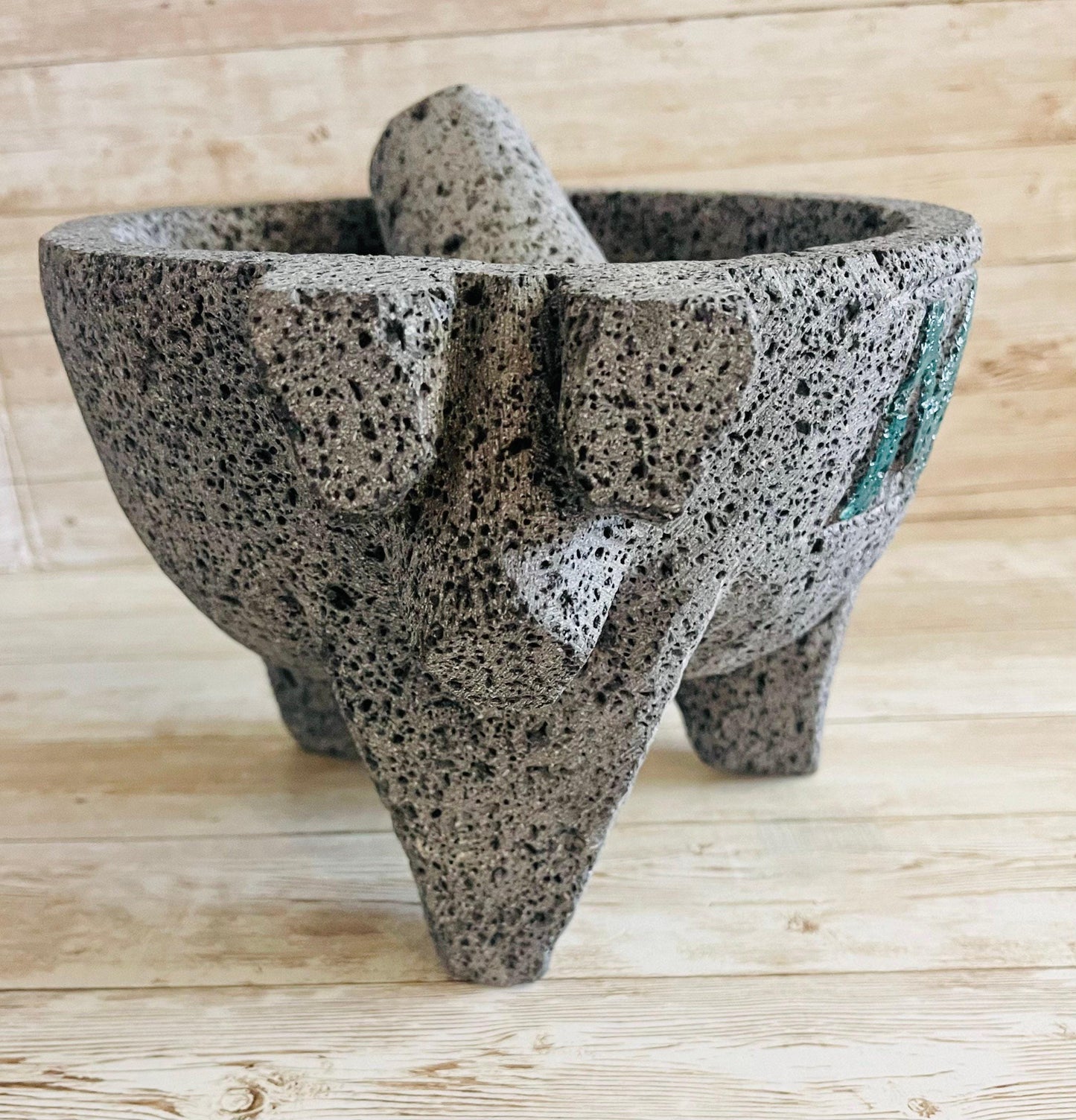 Molcajete/Tejolote Authentic Mexican Mortar & Pestle Made From Lava Rock “Pig Molcajete Mexicano Molcajete Mexicano de Piedra Volcanica