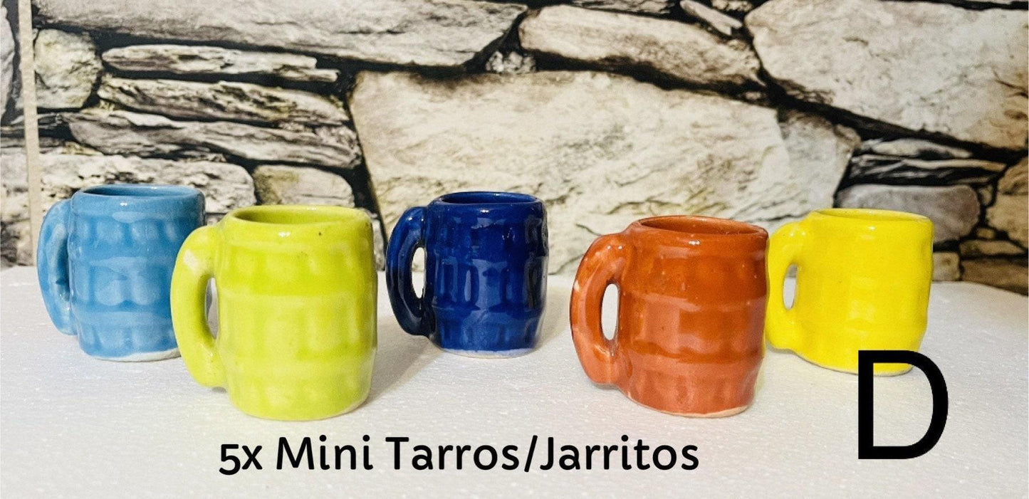 Mini Cantaritos for Tequila Shots or Hot Tea Mini Tequileros Mexicanos